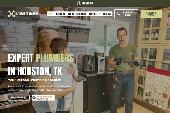 H-Town Plumbers website screenshot