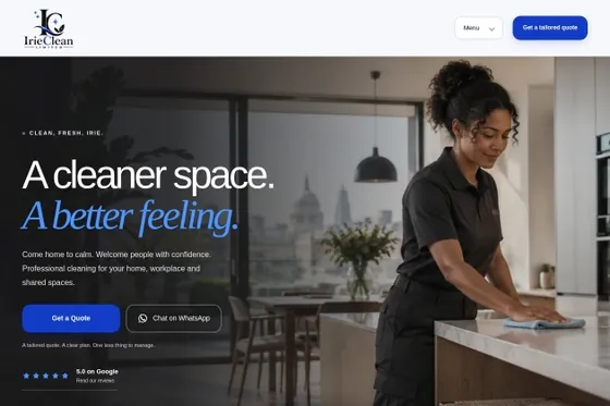 IrieClean website screenshot