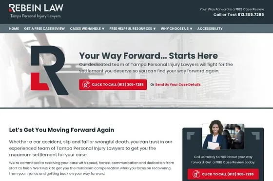 Rebein Law website screenshot