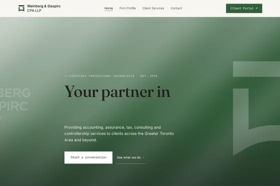Weinberg & Gaspirc CPA website screenshot
